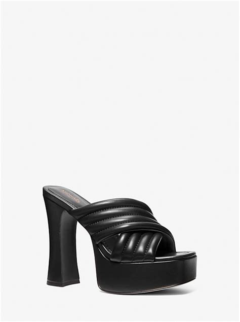 michael kors portia schuhe|Portia Quilted Leather Platform Sandal .